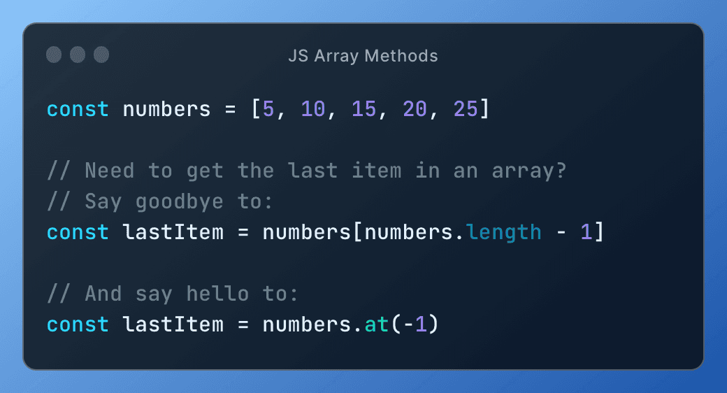 JavaScript Last Item in an Array