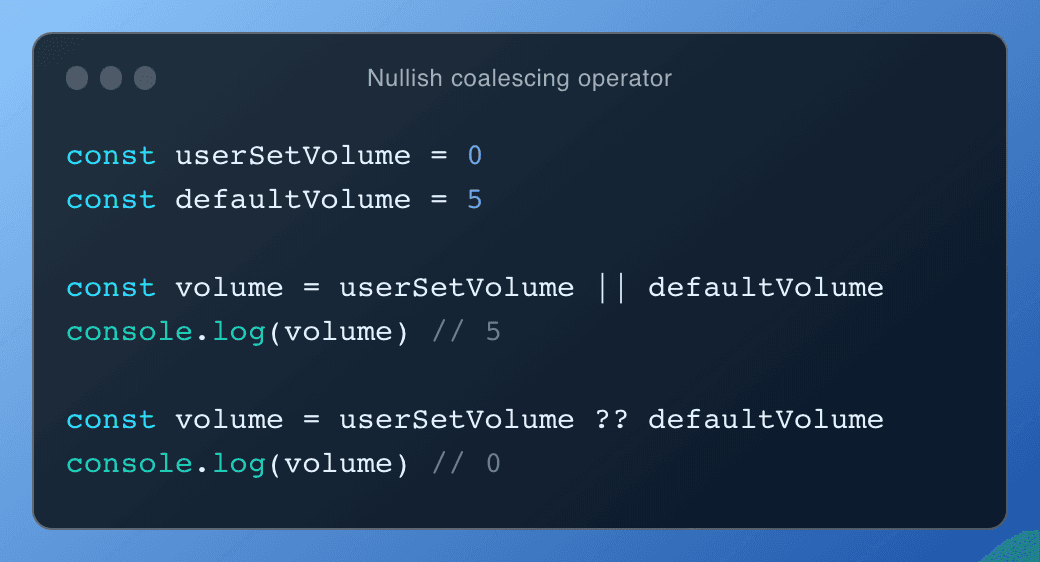 Nullish Coalescing Operator
