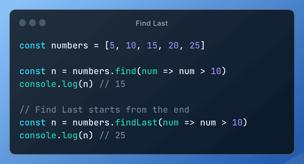 JavaScript Find Last