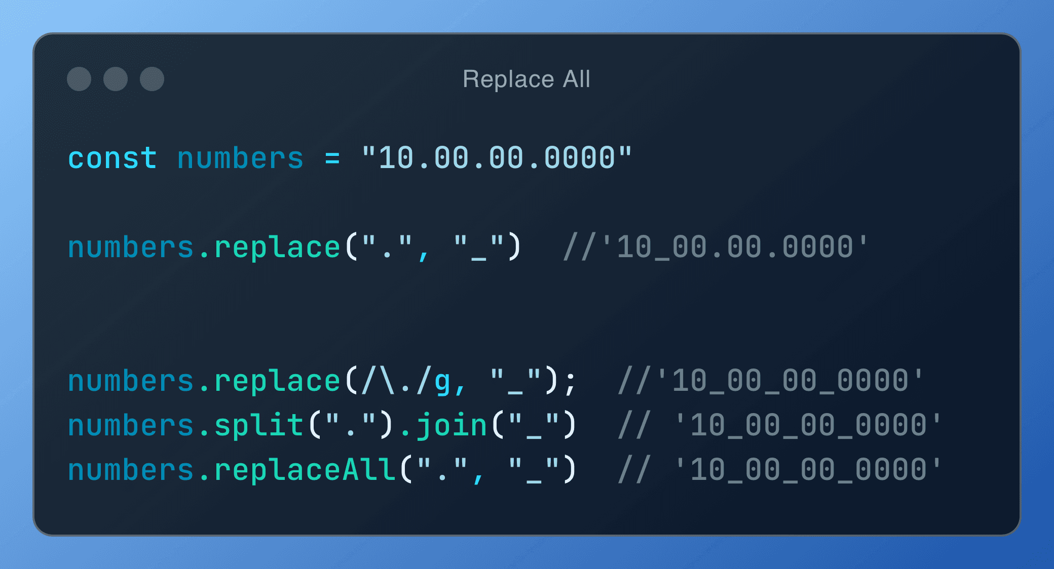 Replace vs Replace All